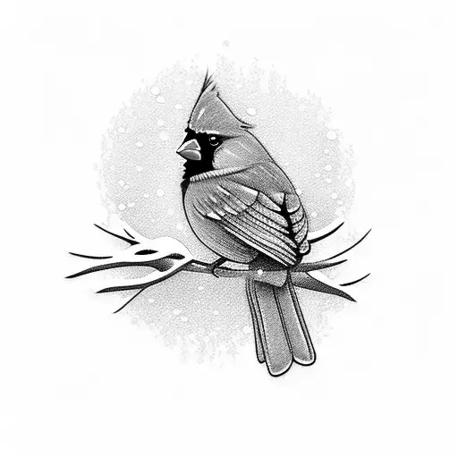 Cardinal On A Snowy Branch