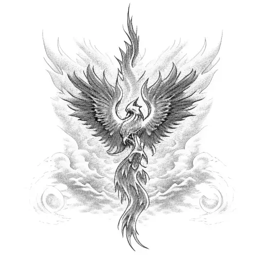 A Phoenix Rising From The Ocean Waves