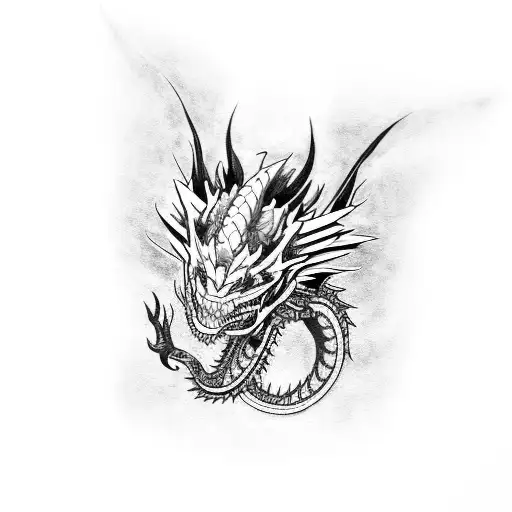 Motorcycle Engine Transforming Into A Dragon