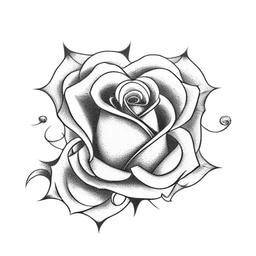 Traditional Rose And Skull