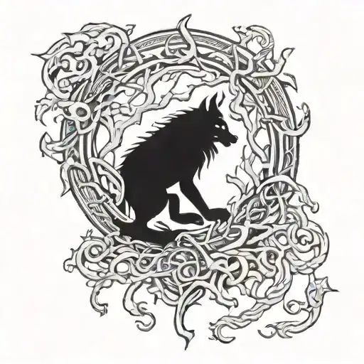 Fenrir Chained To Yggdrasil