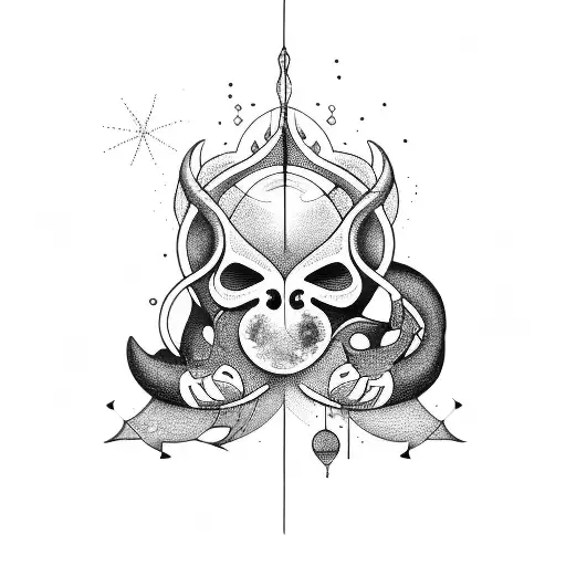 Cancer And Pisces Glyph Art