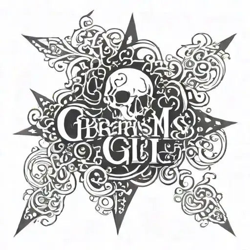 Cybersigilsm Freehand Design Combining Dark Lettering