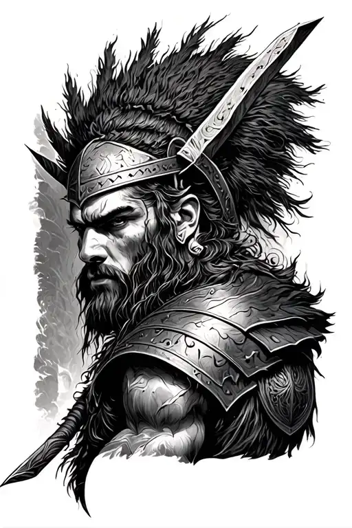 Viking Warrior Back And Gray
