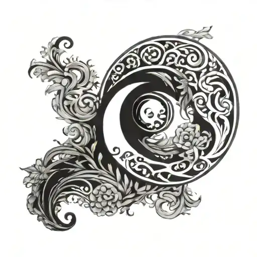 Crescent Moon In Yin Yang