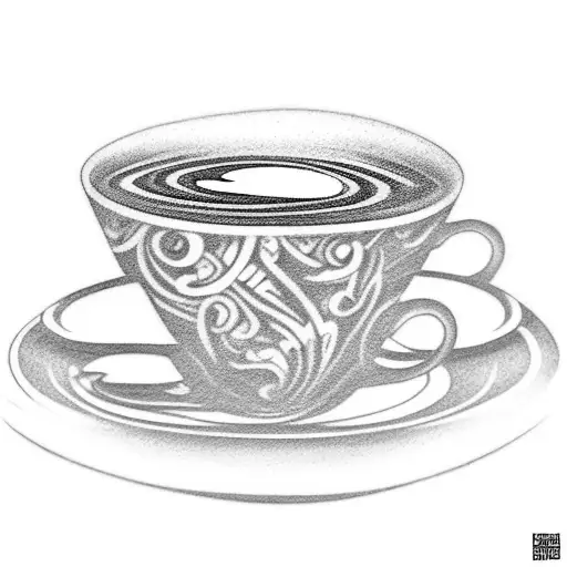 A Runway Model Walking On A Coffee Cup