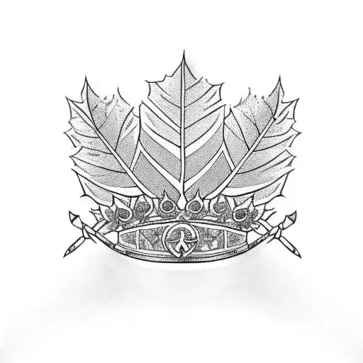 Leaf Crown With Swords Across