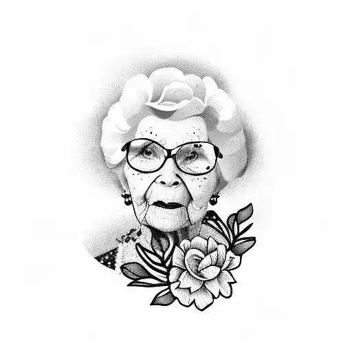 A Portrait Of Your Grandmother Surrounded By Her Favorite Flowers