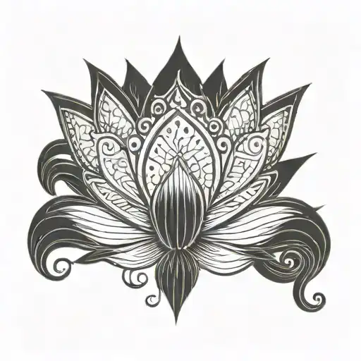 Lotus Flower With King Crown Hanging