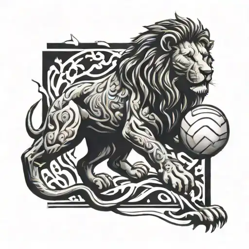 Volleyball Lion Playing