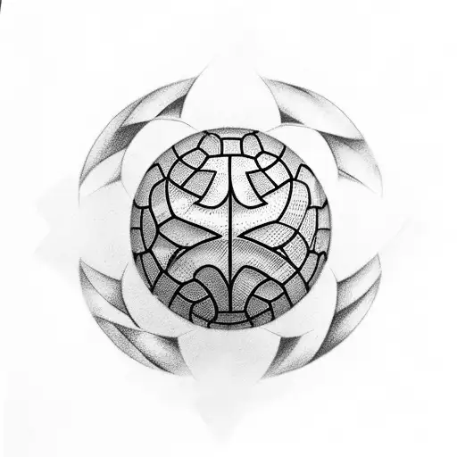 A Sketch Of A Football Surrounded By Symbols Of Peace And Tranquility