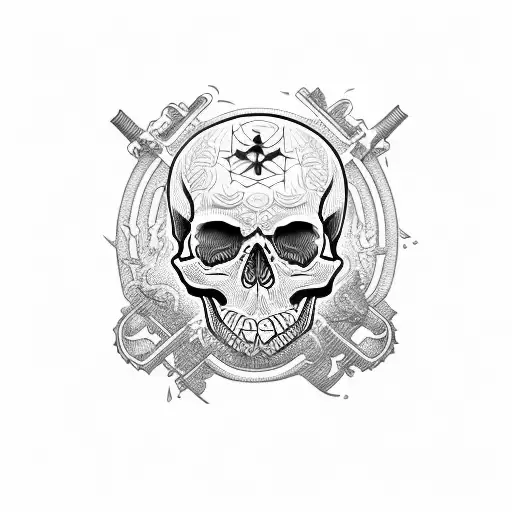 Skull And Gun And Money