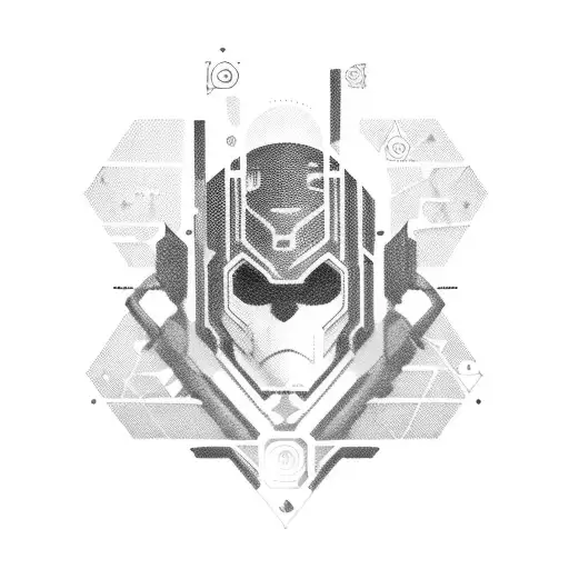 Combine Elements From Different Video Games Into A Futuristic Cyberpunk Scene Tattoo