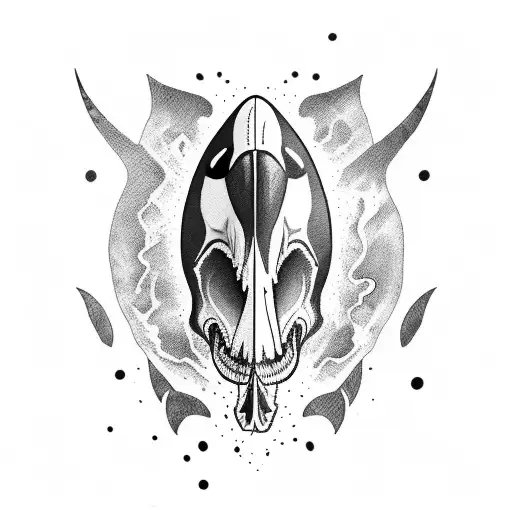 Terrifying Orca As A Skull With T Letter