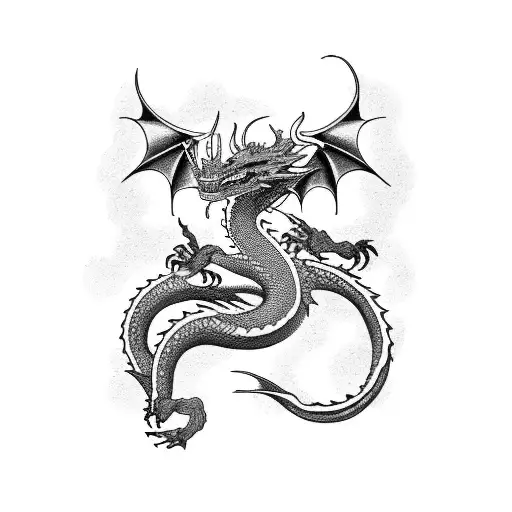 Dragon Negro Cola Roja