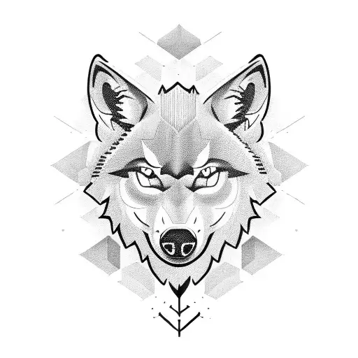 Game Controller With Pixelated Wolf Silhouette