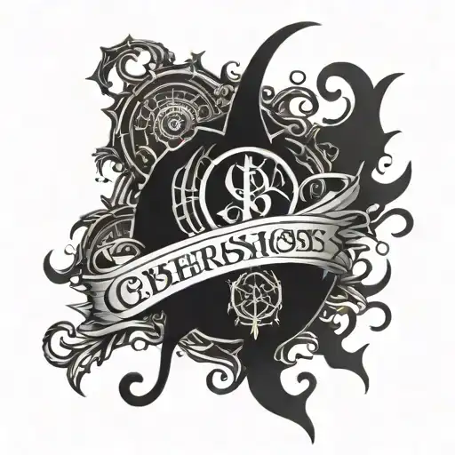 Cybersigilsm Gothic Freehand Design Combining Dark Lettering