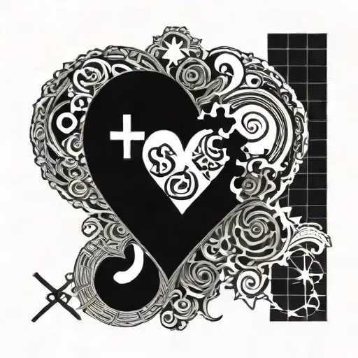Dollar Sign And Broken Heart Pattern Incorporating Elements