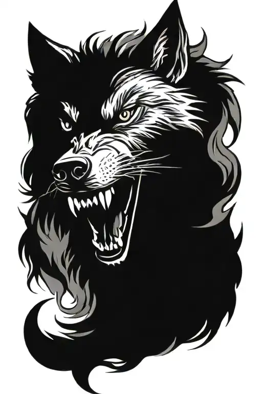 Angry Wolf Surrounded