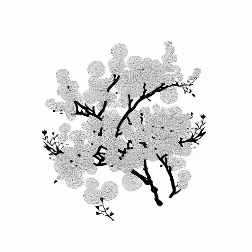 Cherry Blossom Flower With Words Love The Live You Live