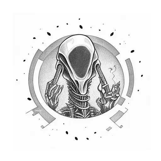 An Alien Smoking A Joint In A Spaceship