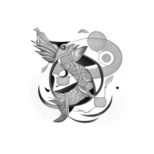 Cancer And Pisces Glyph Art