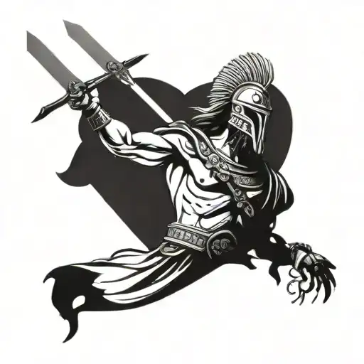 Roman Gladiator And Jesus Christ