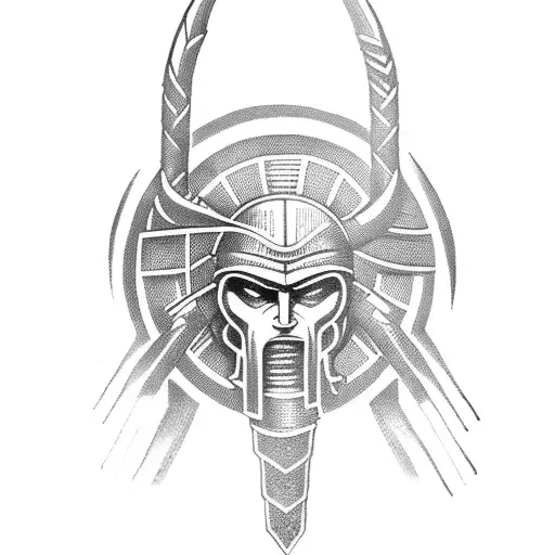 Spartan Head That Stand On An Arrow