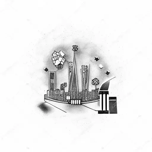 A Movie Director Holding A Clapperboard With Barcelona's Skyline And A Police Car In The Background