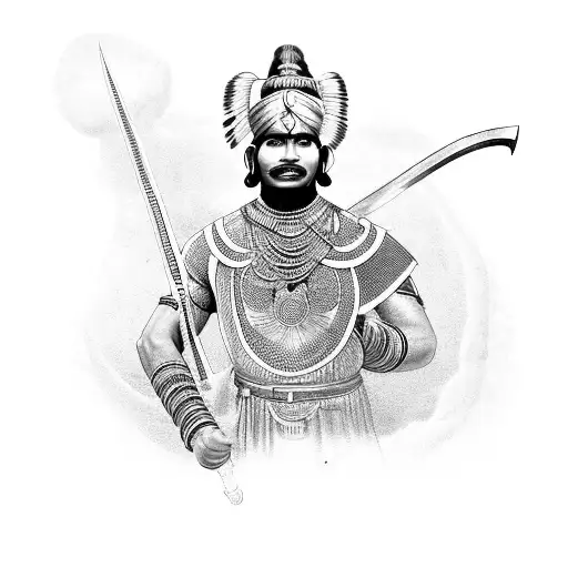 Ancient Indian Warrior On A Chariot