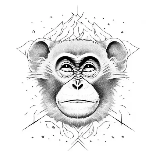 Monkey In The Style Of Kids See Ghosts Album Cover