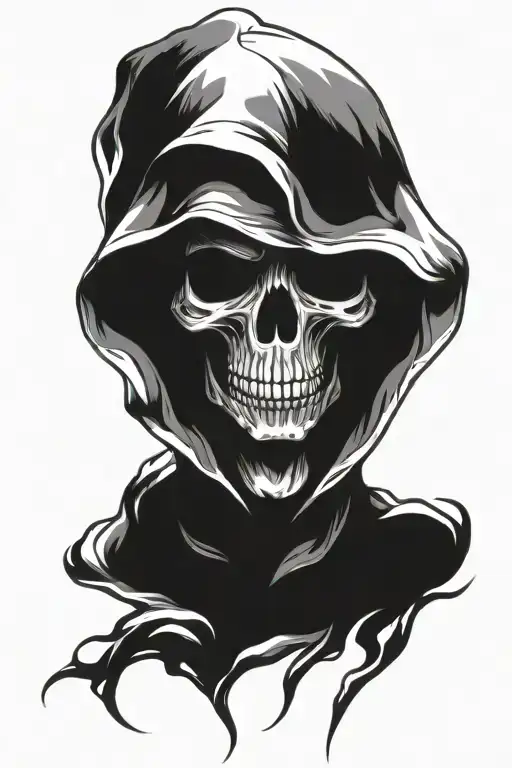 Skull Wearing Hood