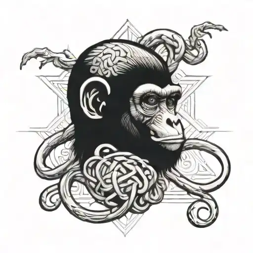 Monkey Human Brain Intertwined