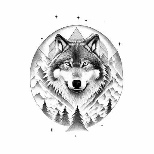 A Name Wolfy With A Wolf Hauling On Top Of Cliff Tp Moon