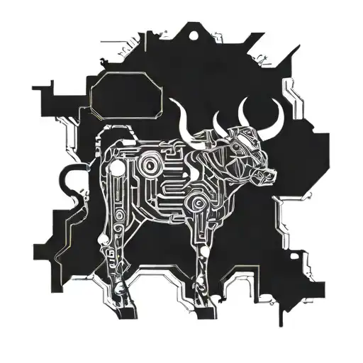 Cyberpunk Circuit Style Bull