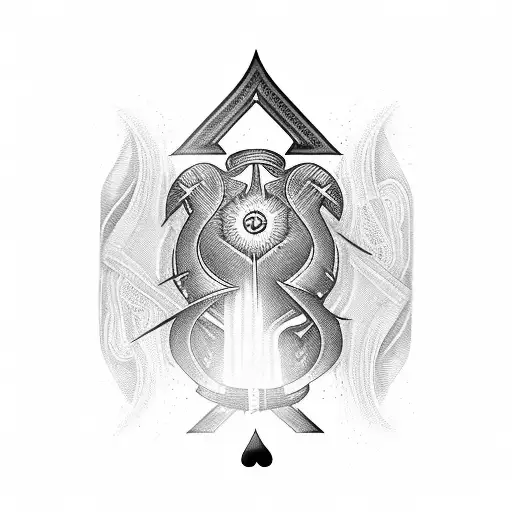 Flaming Ace Of Spades Playing Card