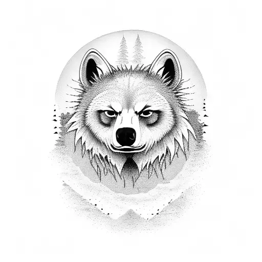 Weeping Willow Moon Wolf Bear Owl