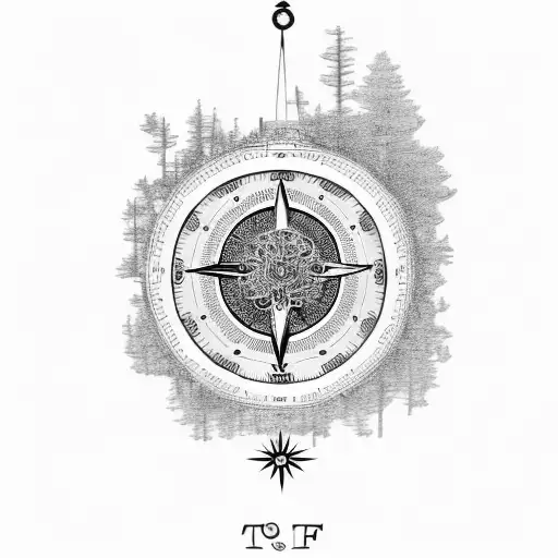 Tree Of Life With Watch And Compass