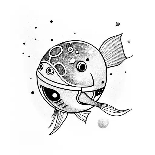 Astronaut Goldfish With An Aquarium On His Head