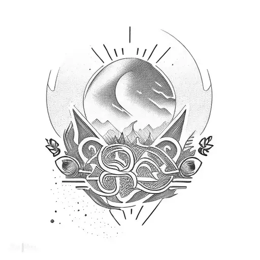 Sunset Silhouette With Letter R