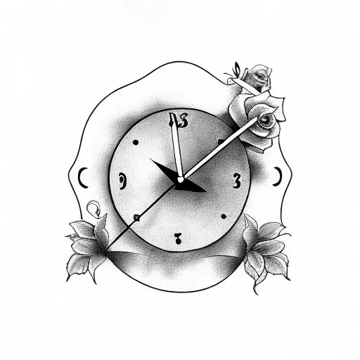 Dove With Grimreaper And Clock And Roses