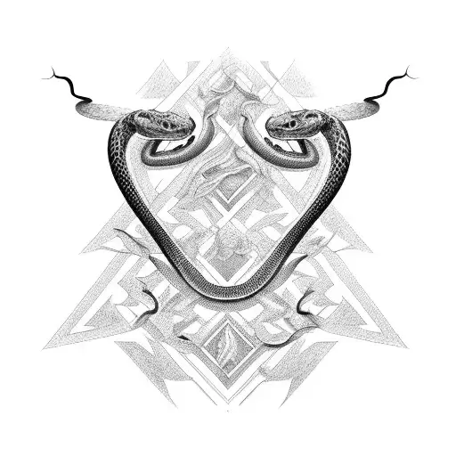 Black Dahlia With A Snake Intertwined