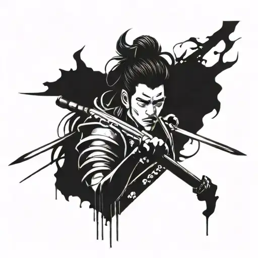 Combine Elements Of Music And Samurai Culture To Create A Unique Design