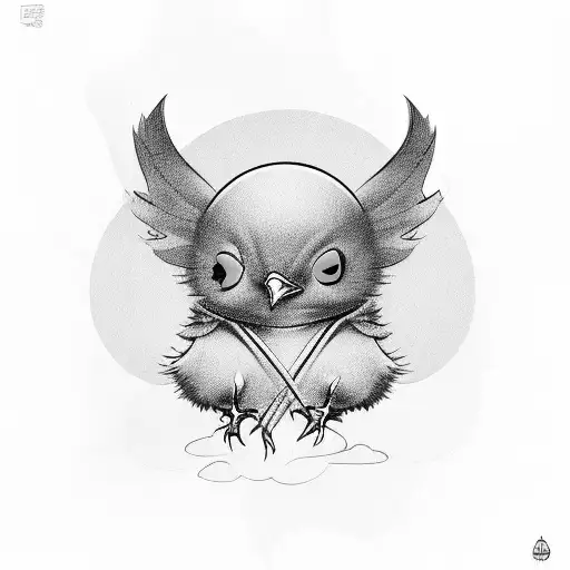 Baby Chick Wearing A Hoodie