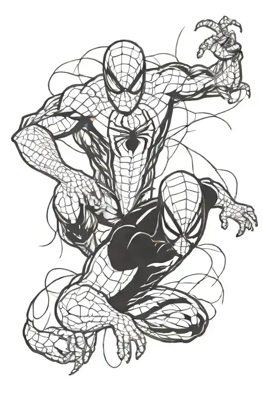 Spiderman And Venom Fighting
