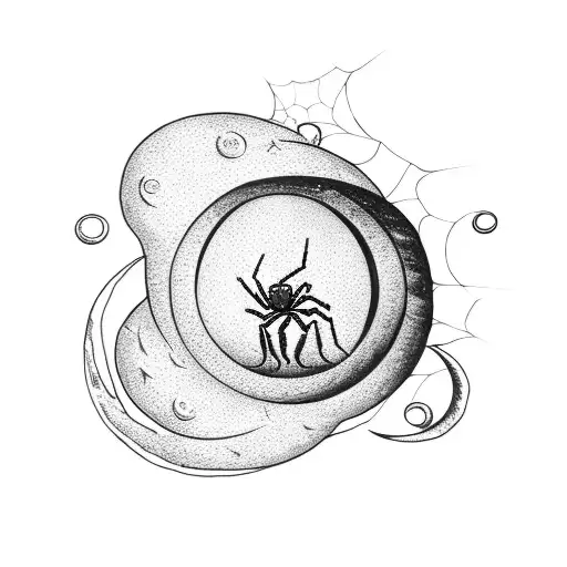 A Spider Crawling On A Crescent Moon