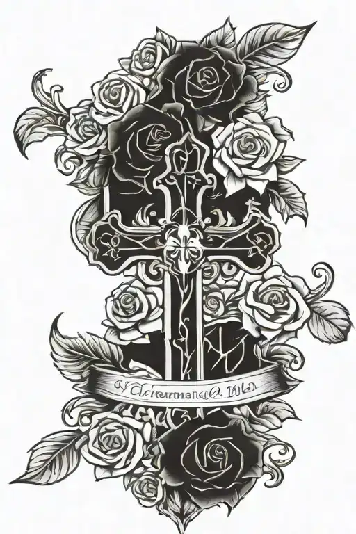 Memorial Tattoo For My Mum With A Gangster Cross