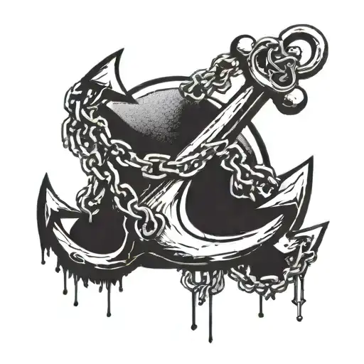 Anchor With Broken Chain Semicolon Inside