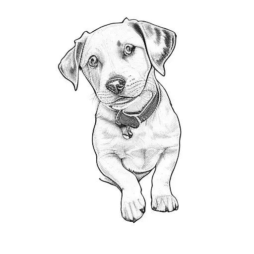 A Black And White Dog