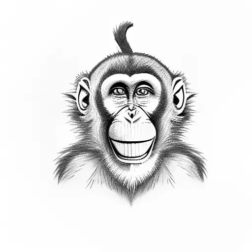A Monkey Drawing A Masterpiece With A Pencil